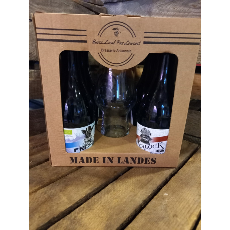 Coffret 4 bières Brasserie Naturelle des Landes + 1 verre dégustation