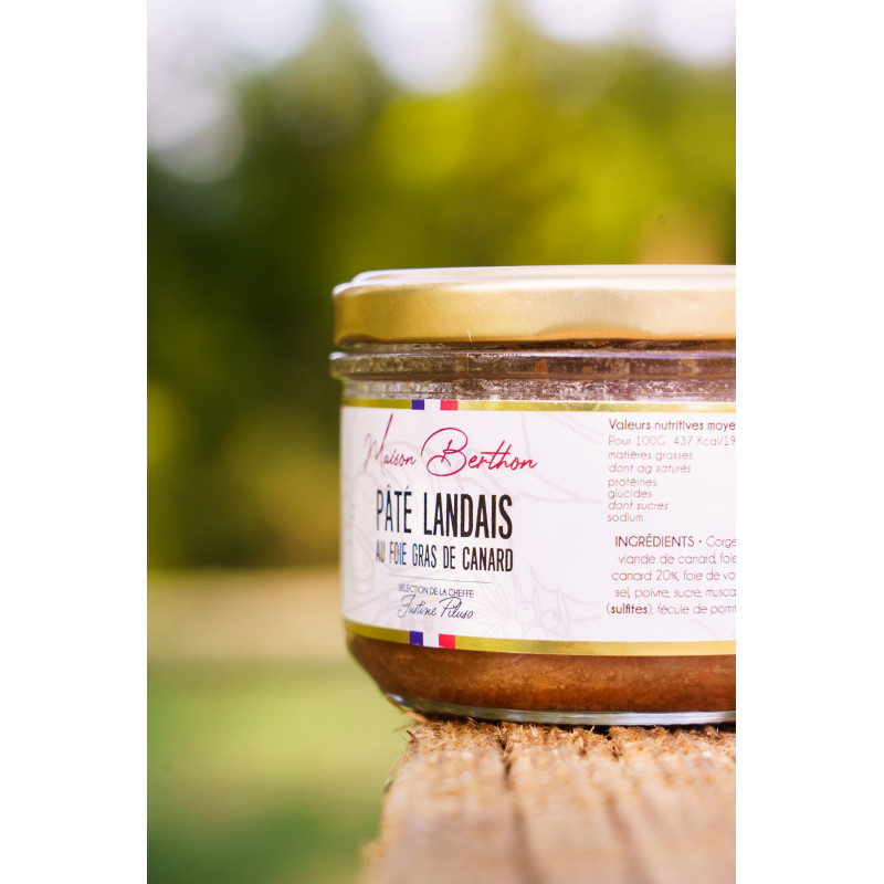 Pâté Landais au foie gras de canard 20% – Maison Berthon & Justine Piluso 180grs